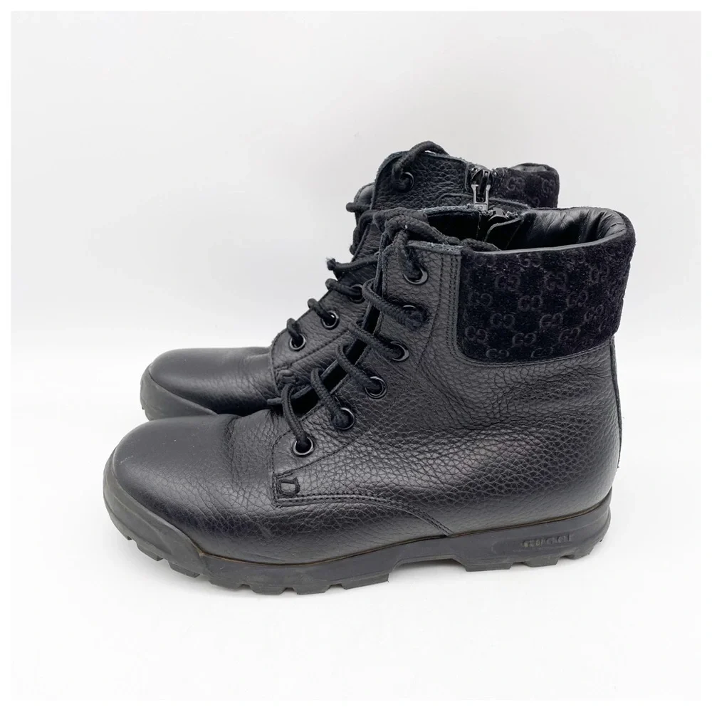 Gucci‎ Kids Black Lace Up Boots Size 32